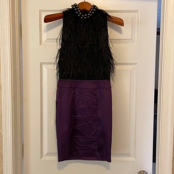 Brand new Bebe silk/real feather dress size XS - Picture 14 of 14